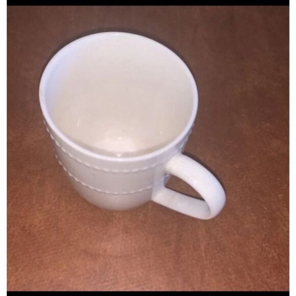 Set Of 3 Assorted White Ceramic Coffee Mugs With Textured & Smooth Designs - Picture 12 of 16